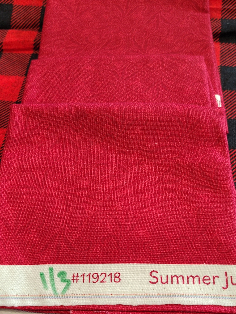 Red Paisley Quilting Cotton Fabric - Summer Jubilee Bundle Of 3 - 1/3 Yard Each